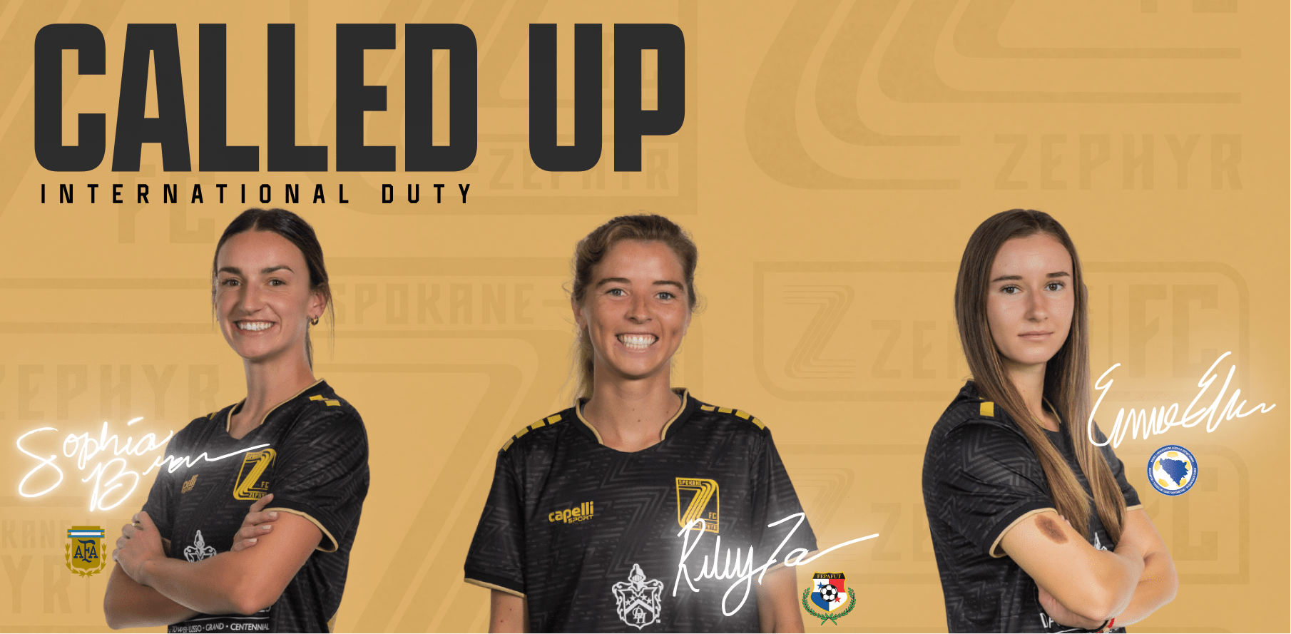 Zephyr’s Sophia Braun, Emina Ekić and Riley Tanner Called Up For