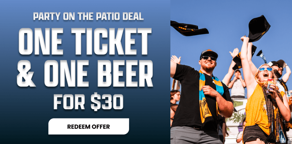 Party on the patio deal One ticket & one beer for $30 Click to redeem offer