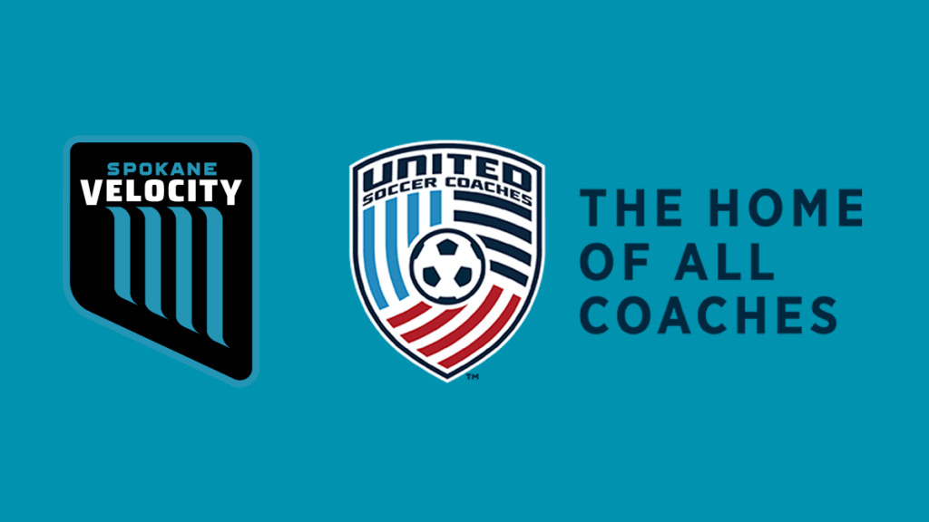 Spokane Velocity crest and United Soccer Coaches Crest The Home of All Coaches